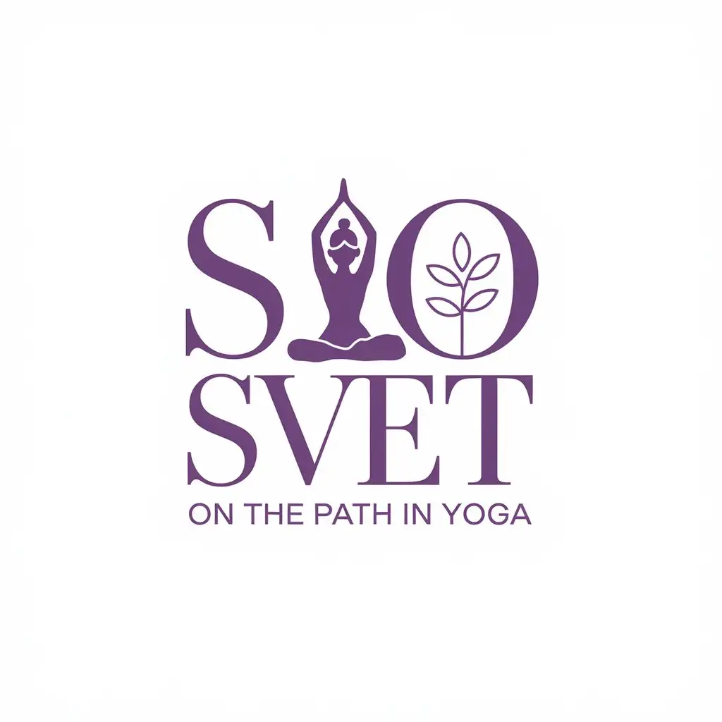 a vector logo design,with the text "Svet on the path in yoga", main symbol:girl yogi, letters S and O,Moderate,be used in Beauty Spa industry,clear background