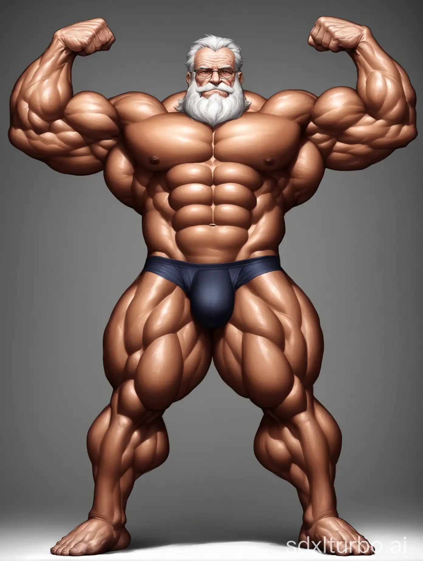 Elderly-Bodybuilder-Flexing-Muscles-in-Underwear