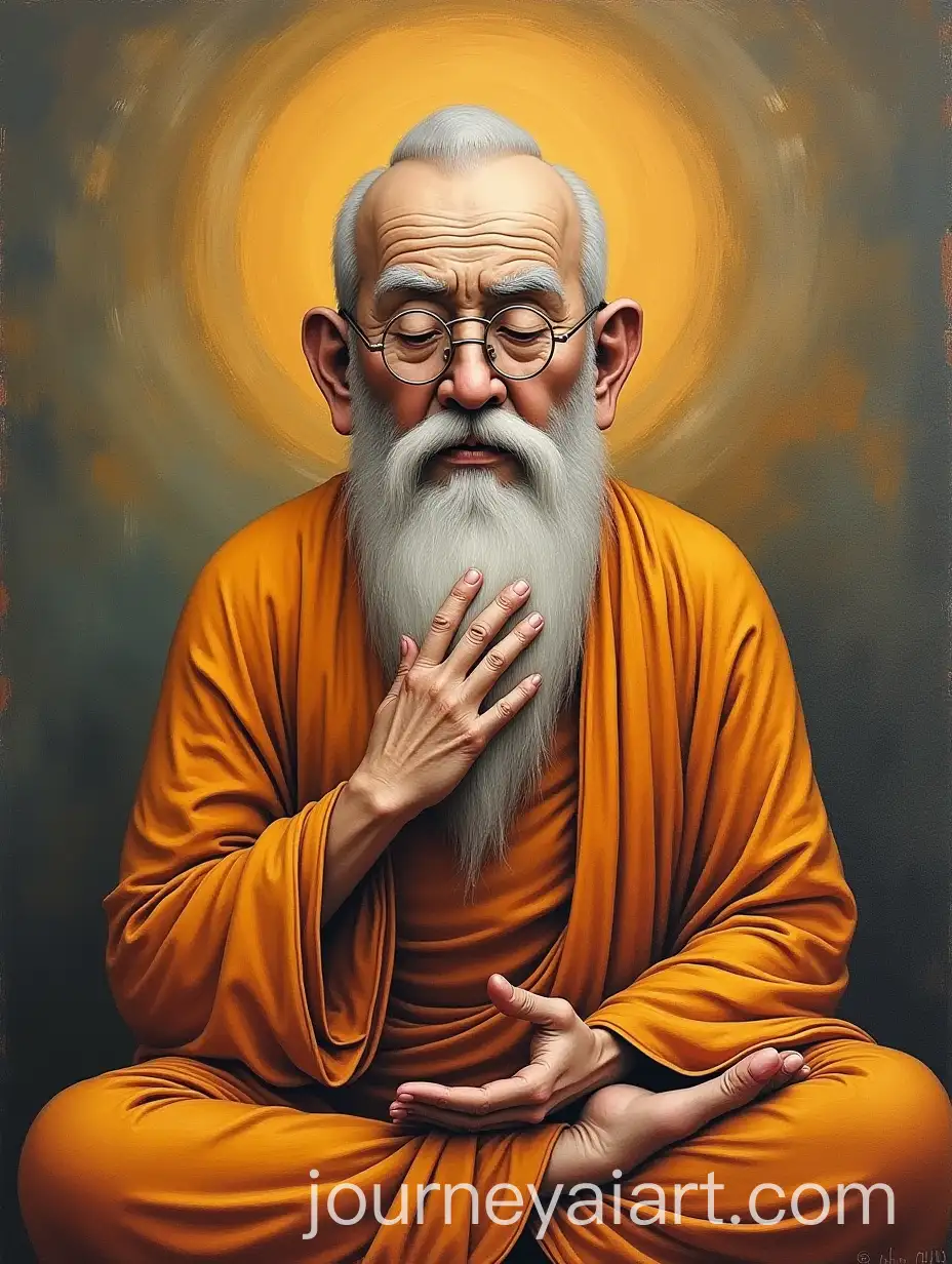 Buddha-Engaging-with-Disciples-in-Handmade-Cotton-Art