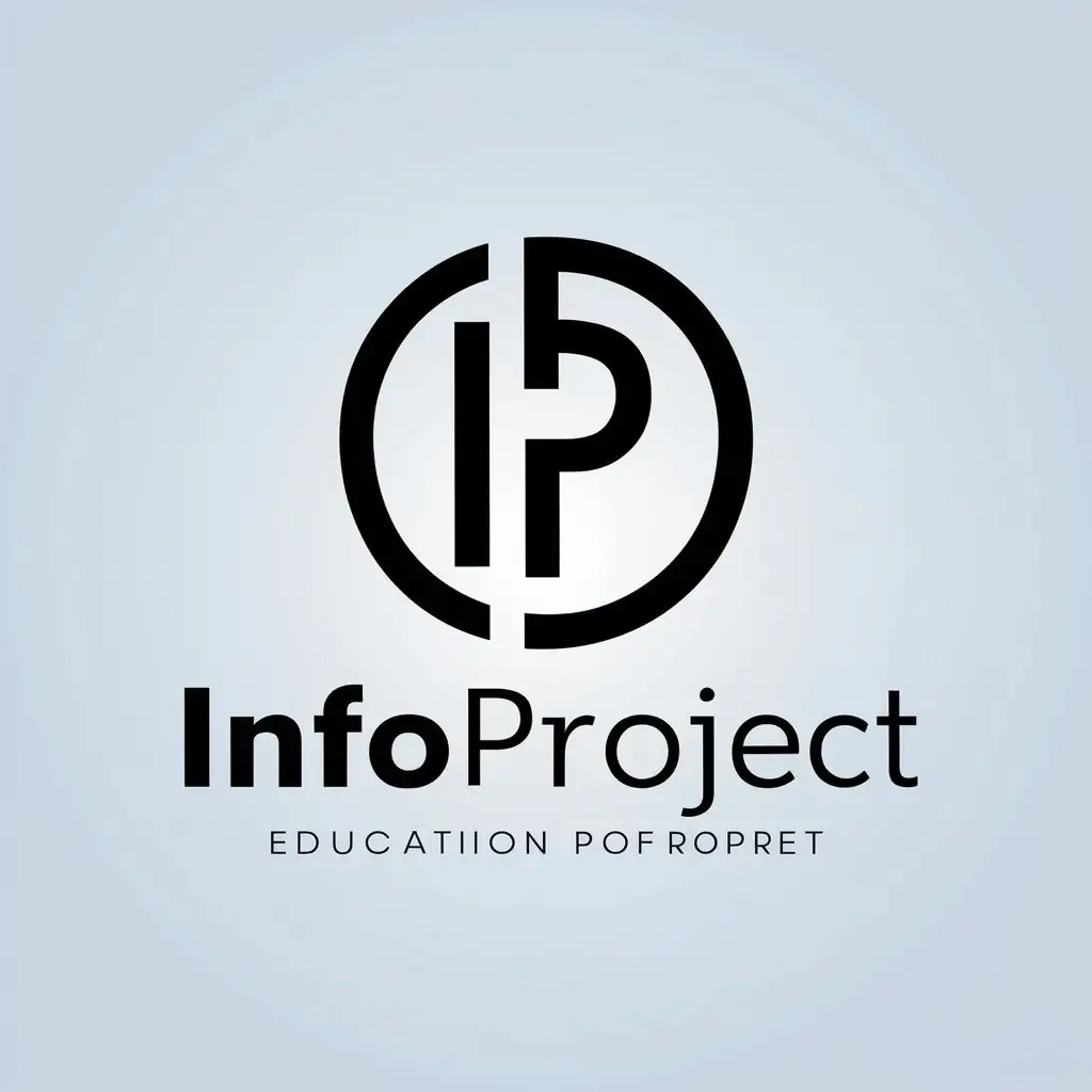 a vector logo design,with the text "infoproject", main symbol:inforeproject,Moderate,be used in Education industry,clear background