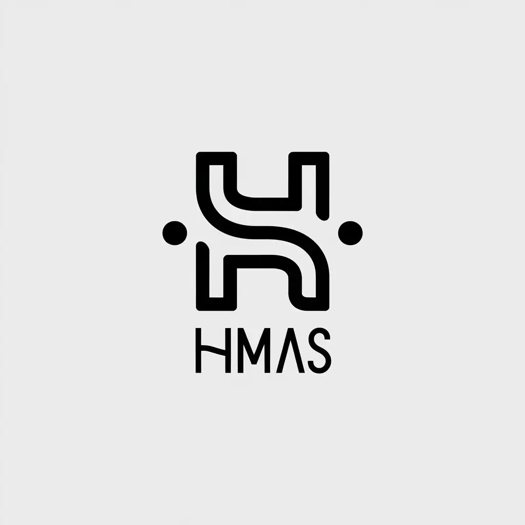 a vector logo design,with the text "HMAS", main symbol:letters,Minimalistic,be used in fashion trend industry,clear background