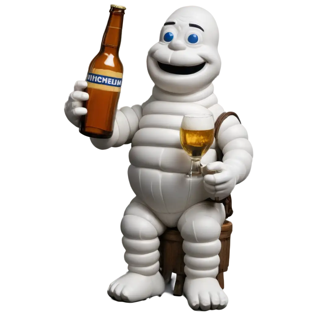 Michelin-Man-Figure-Drinking-Beer-PNG-Image-Quirky-and-Memorable-Illustration