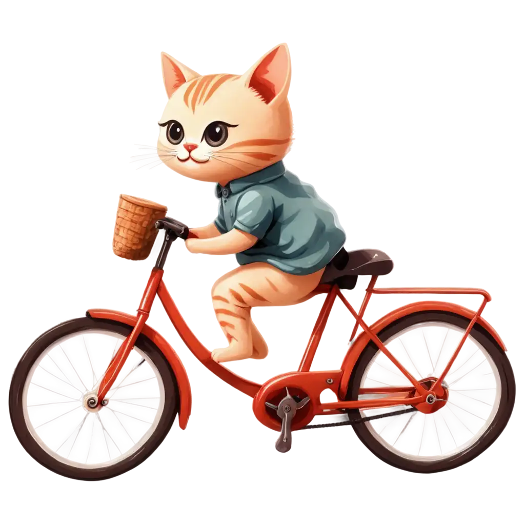 Cute-Kitty-on-Red-Bicycle-PNG-Illustration-in-Cartoon-Style