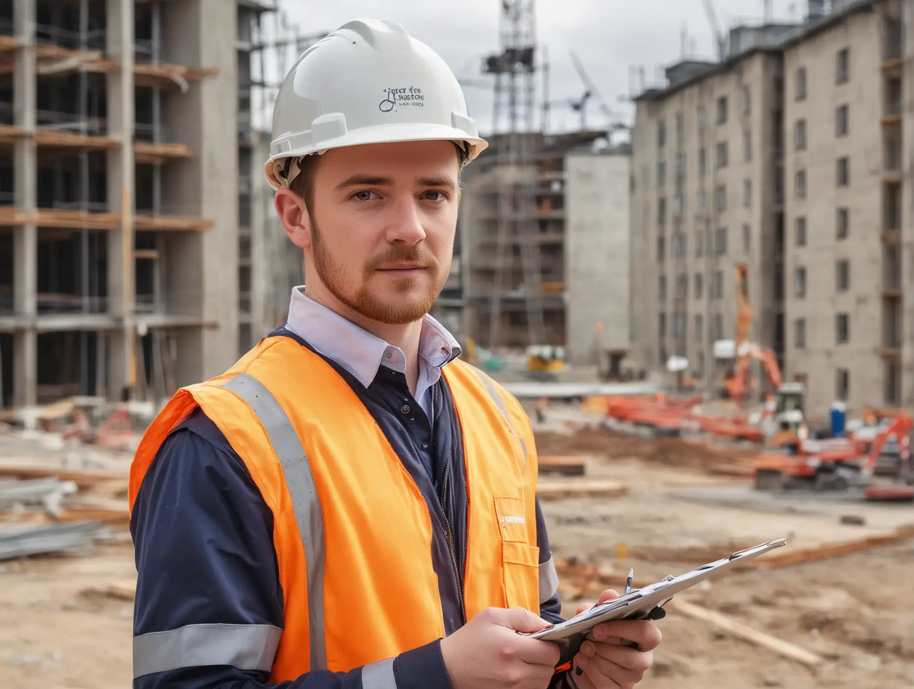 Irish Quantity Surveyor in Construction Site Portrait