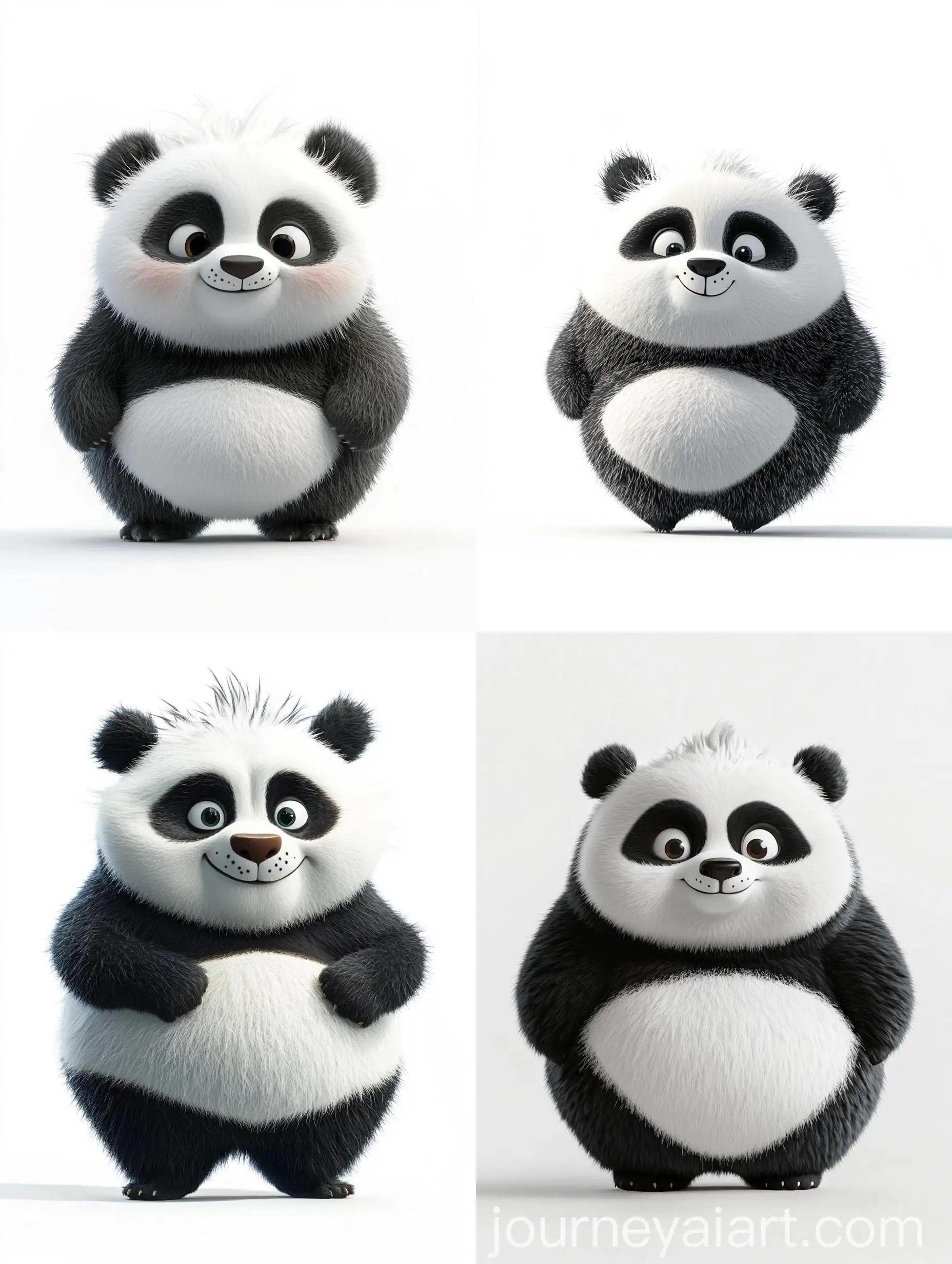 Playful-Cartoon-Panda-with-Fluffy-Belly-and-Funny-Expression
