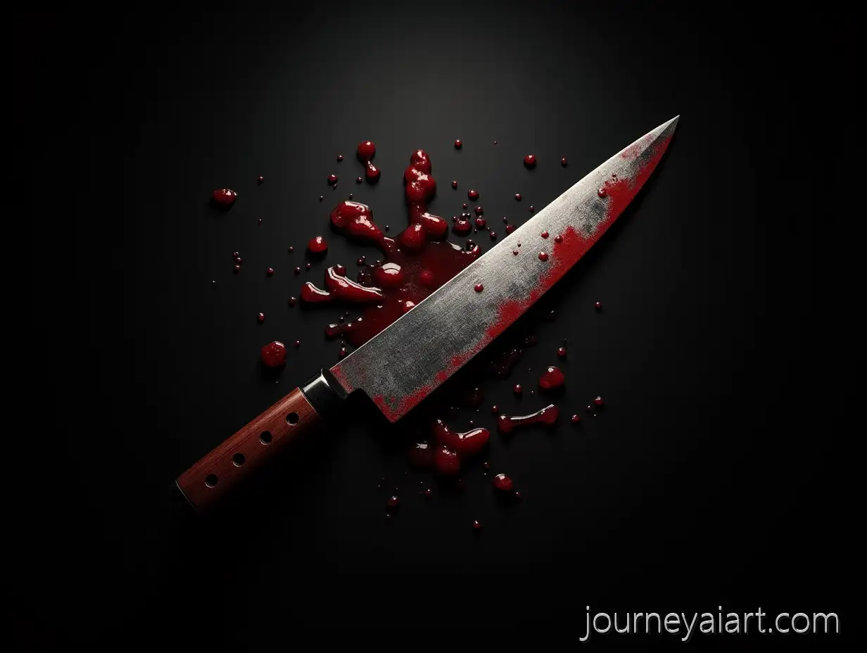 Cinematic-Book-Cover-Featuring-Japanese-Knife-with-Blood-on-Black-Background