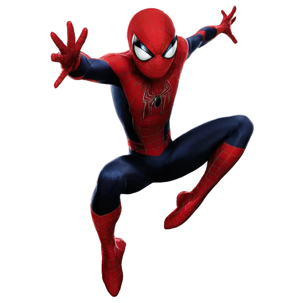 Spiderman-in-Black-Costume-Flying-into-the-Sky-HighQuality-PNG-Image