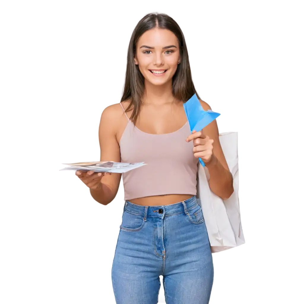 Pretty-Girl-Handing-Out-Flyers-PNG-Captivating-Image-of-a-Young-Woman-Distributing-Promotional-Materials