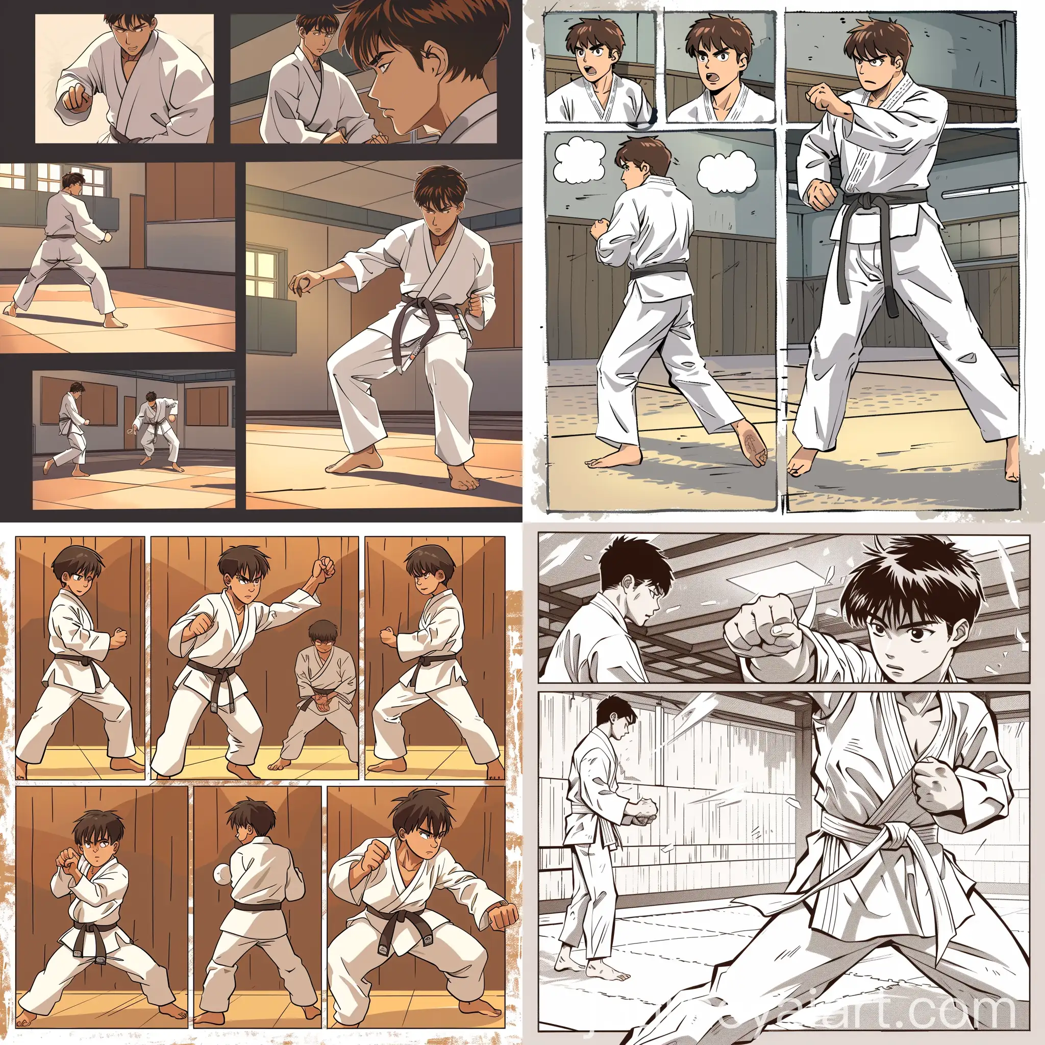 Animestyle-Taekwondo-Practice-Scenes-Stance-Kicking-Punching-Blocking-Sparring-Forms