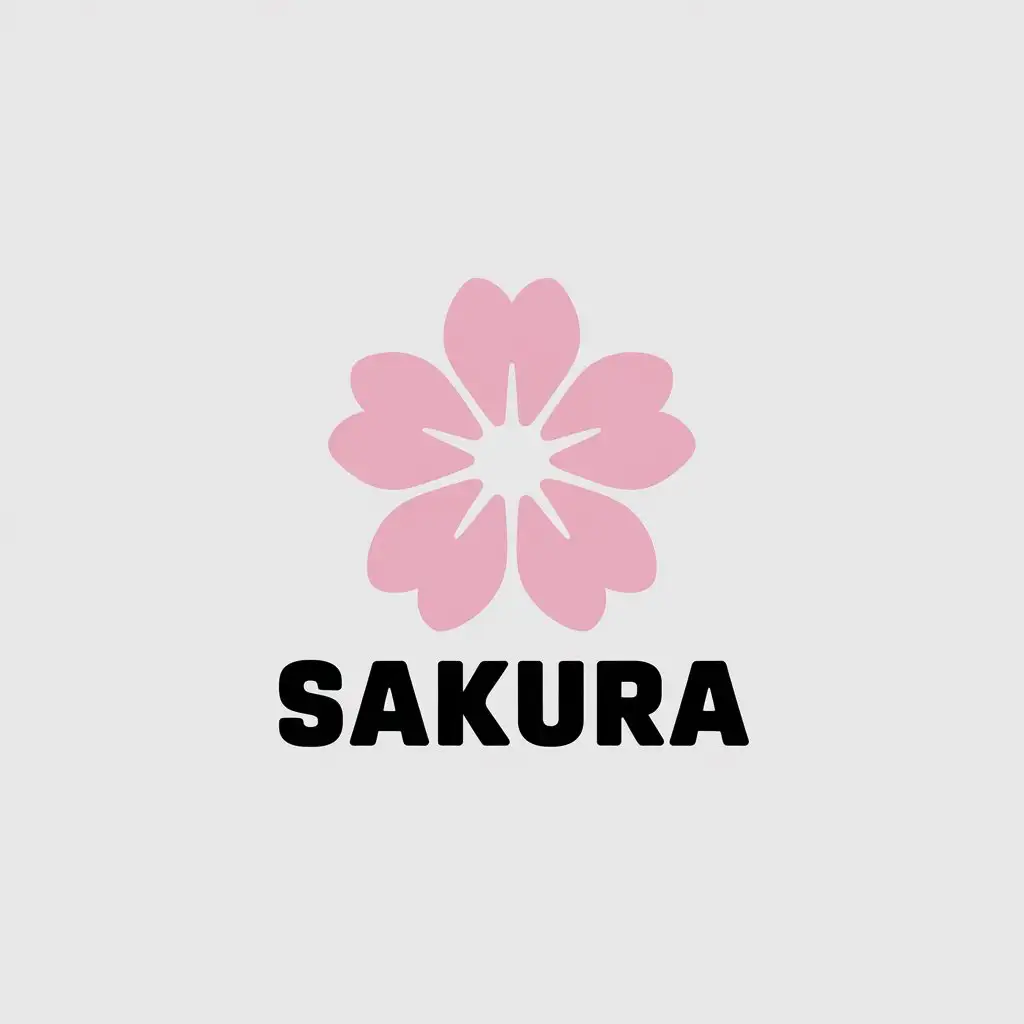 a vector logo design,with the text "Sakura ", main symbol:Sakura,Minimalistic,be used in Clothes industry,clear background