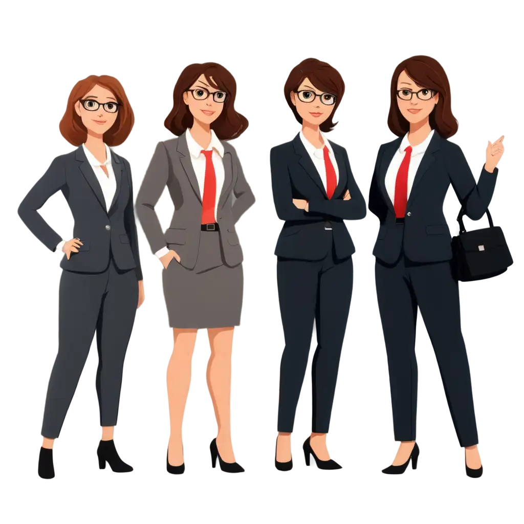 Team-of-Female-Lawyer-Managers-in-Cartoon-Style-PNG-Professional-Office-Representation