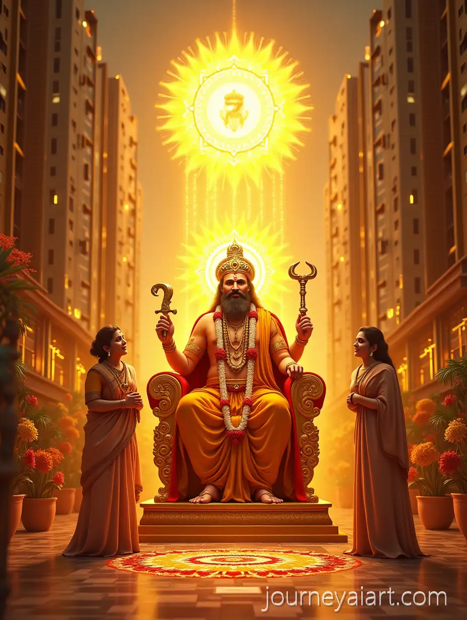 Vishwakarma-JayVishwakarma-Jayanti-Celebrationanti-Celebration-with-Lord-Vishwakarma-and-Indian-Family-in-Front-of-New-Home