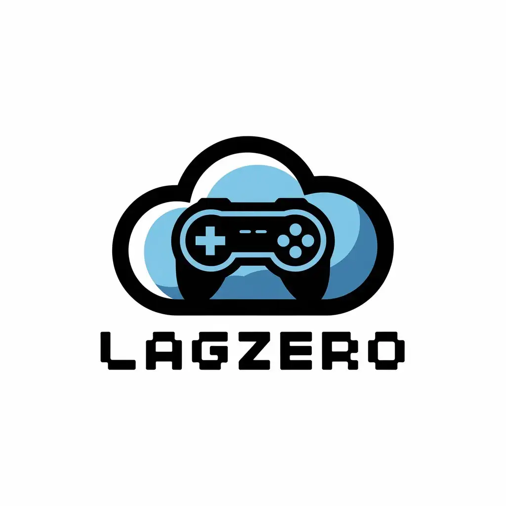 LOGO Design for LagZero Gaming Controller Inside Cloud with Clear Background