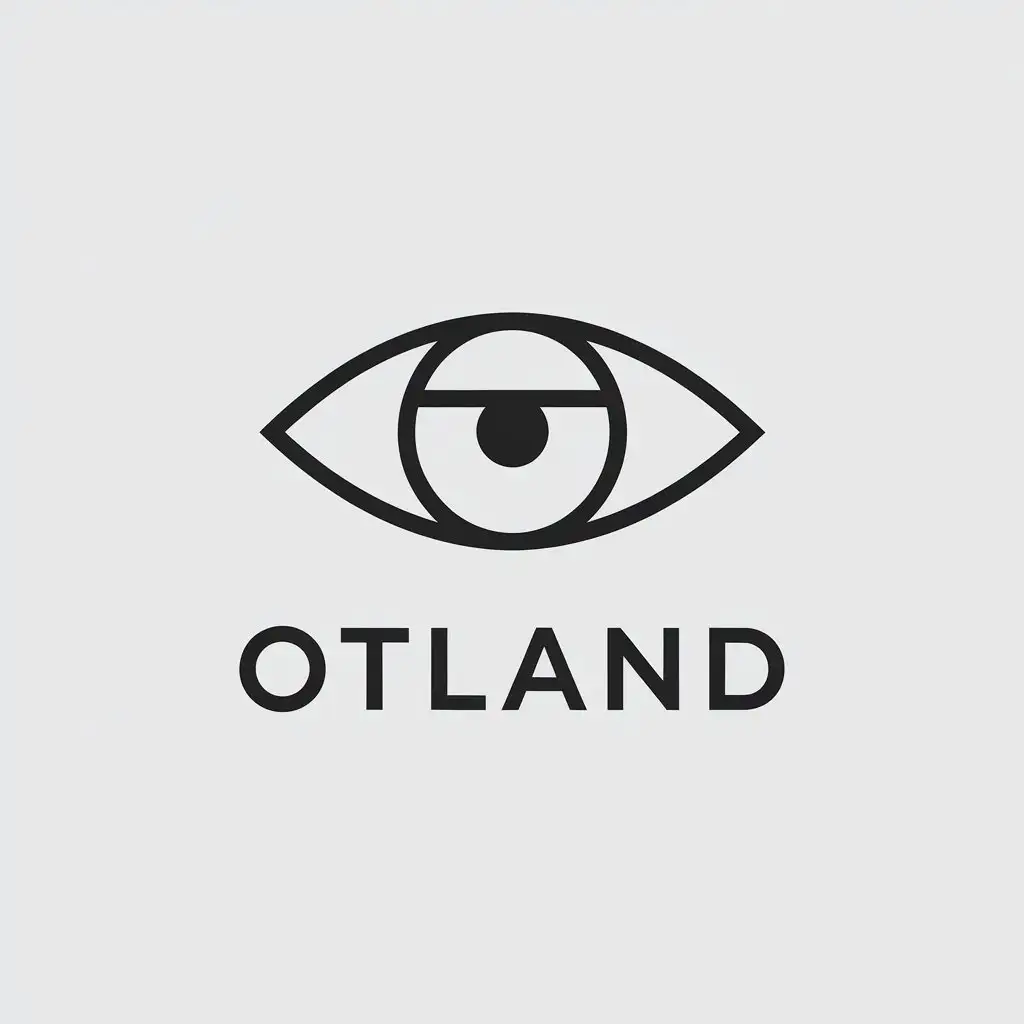 LOGO Design for Outland Minimalistic Eye Symbol with Symmetrical Low Eyelid on Clear Background