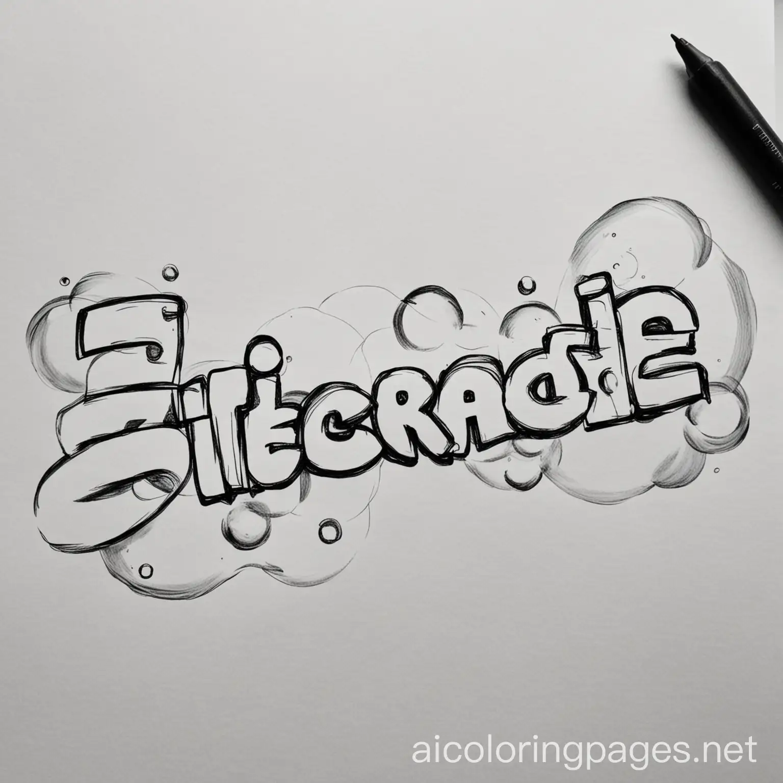 5th-Grade-Coloring-Page-with-Bubble-Letters-Black-and-White