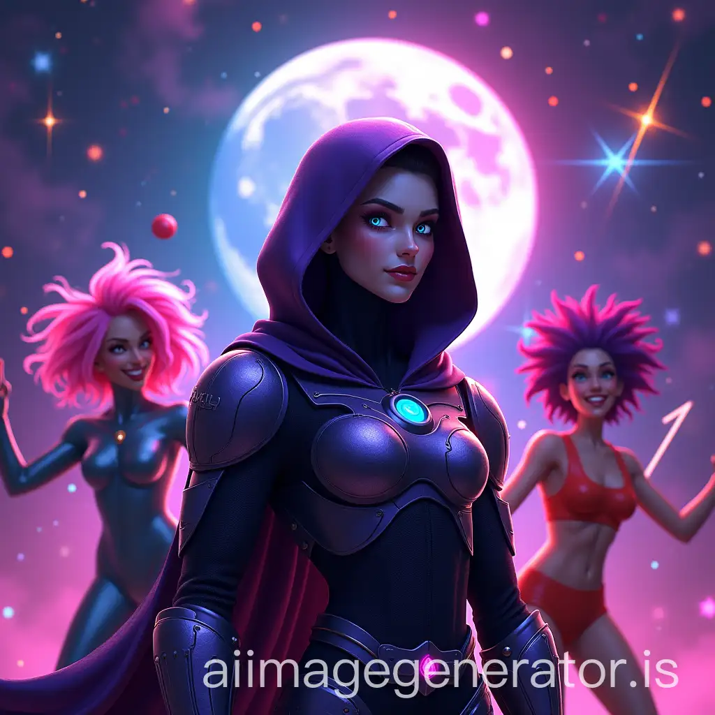 Galactic-Karaoke-Epic-Featuring-Heroic-Doomystra-Bella-and-Benny-in-a-Cosmic-Neon-Explosion