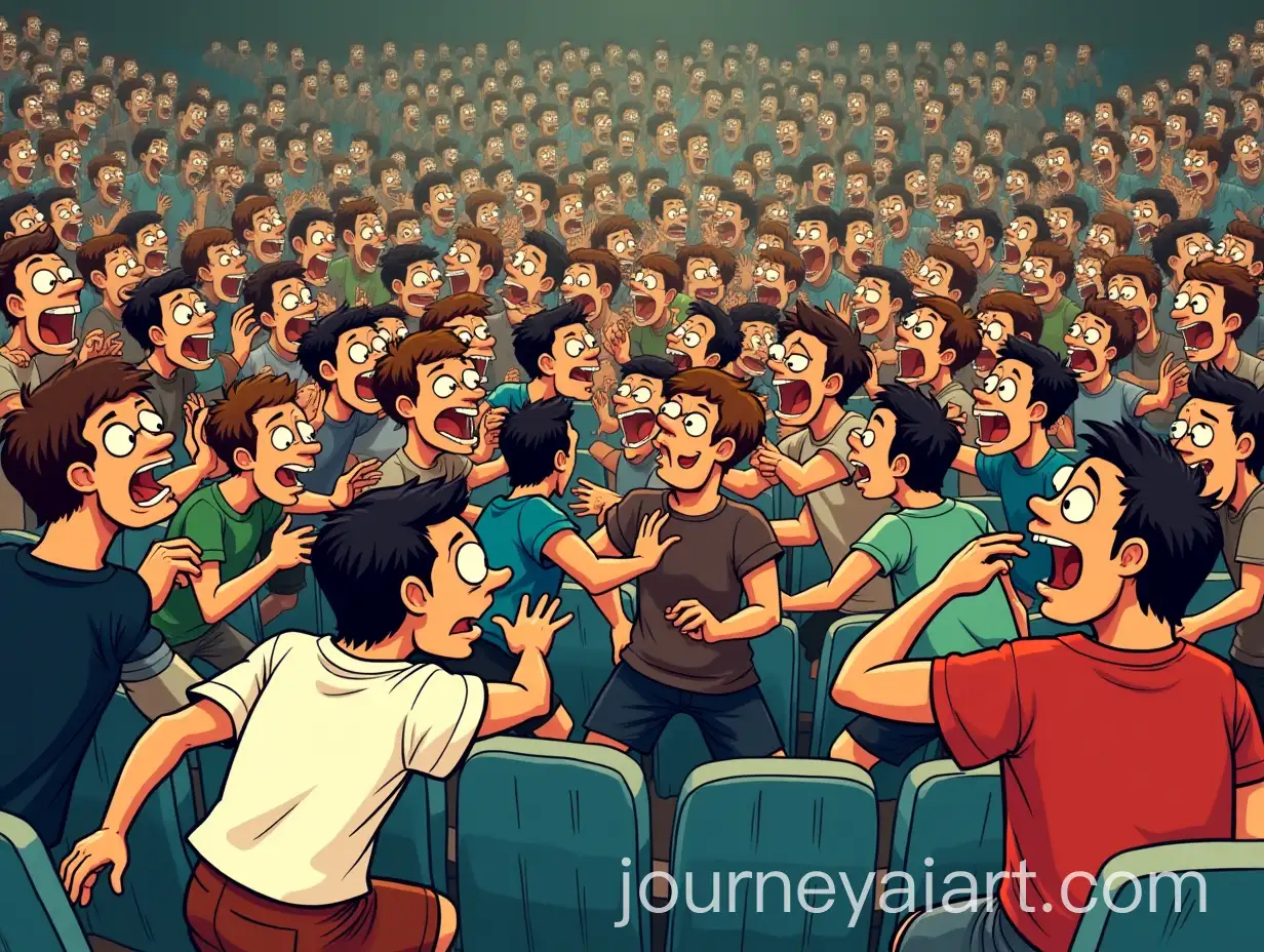Exaggerated-Chaotic-Brawl-in-Stadium-with-Humorous-Cartoon-Characters