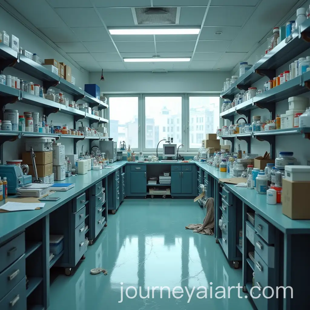 Disorganized-Pharmacy-Manufacturing-Laboratory-with-Contamination-Signs