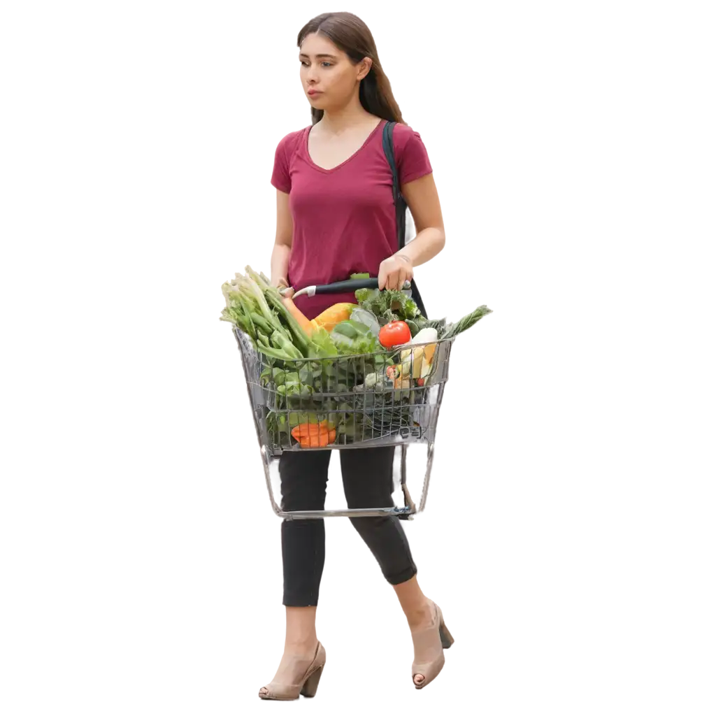 Generate-HighQuality-PNG-Image-of-Young-Woman-with-Cart-in-Supermarket-Corridor