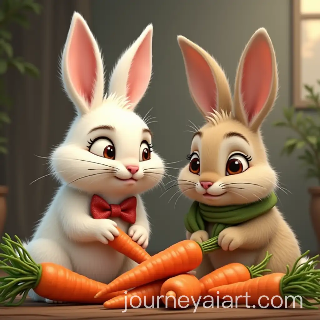 Group-of-Rabbits-Eating-Carrots-and-Vegetables-in-Disney-Pixar-Style