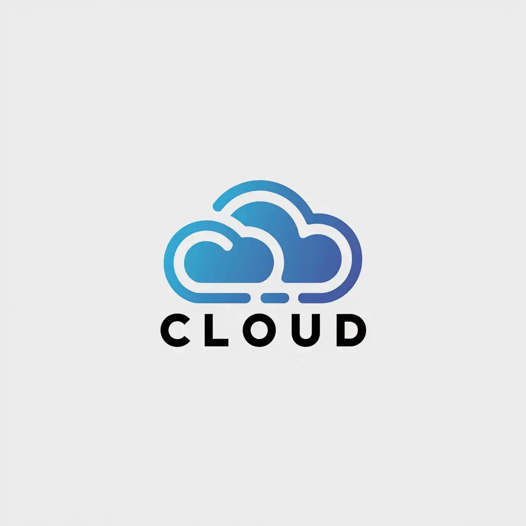 a vector logo design,with the text "cloud", main symbol:blue style cloud,Minimalistic,be used in Internet industry,clear background