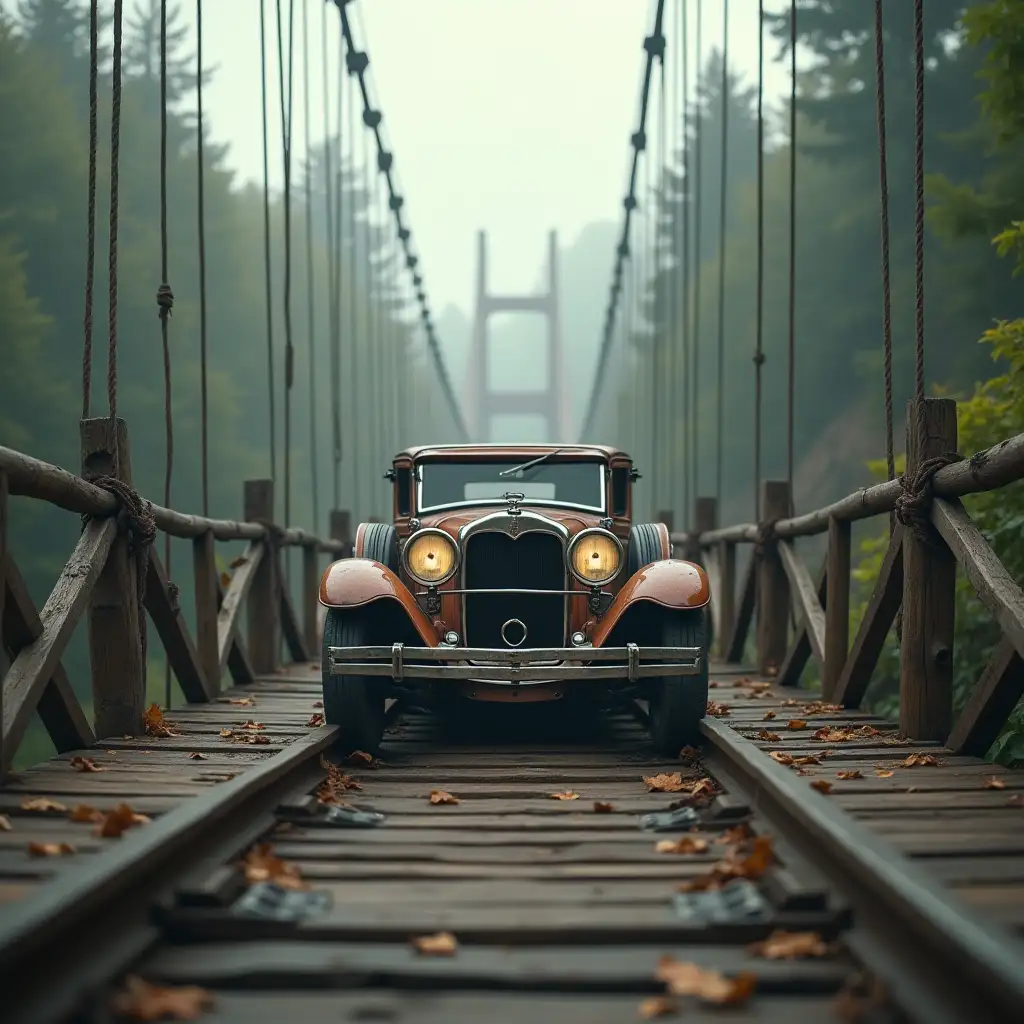 Old-Car-Driving-Over-Collapsing-Wooden-Suspension-Bridge