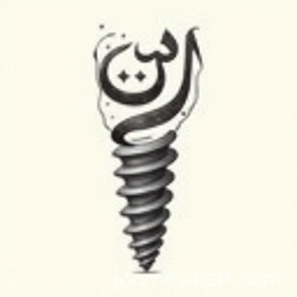 Dental-Implant-Shaped-with-Arabic-Calligraphy-in-Thuluth-Script