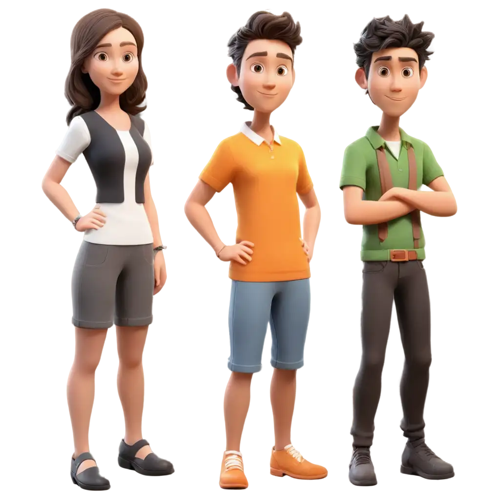 Five-3D-Characters-PNG-Image-for-Versatile-Digital-Use