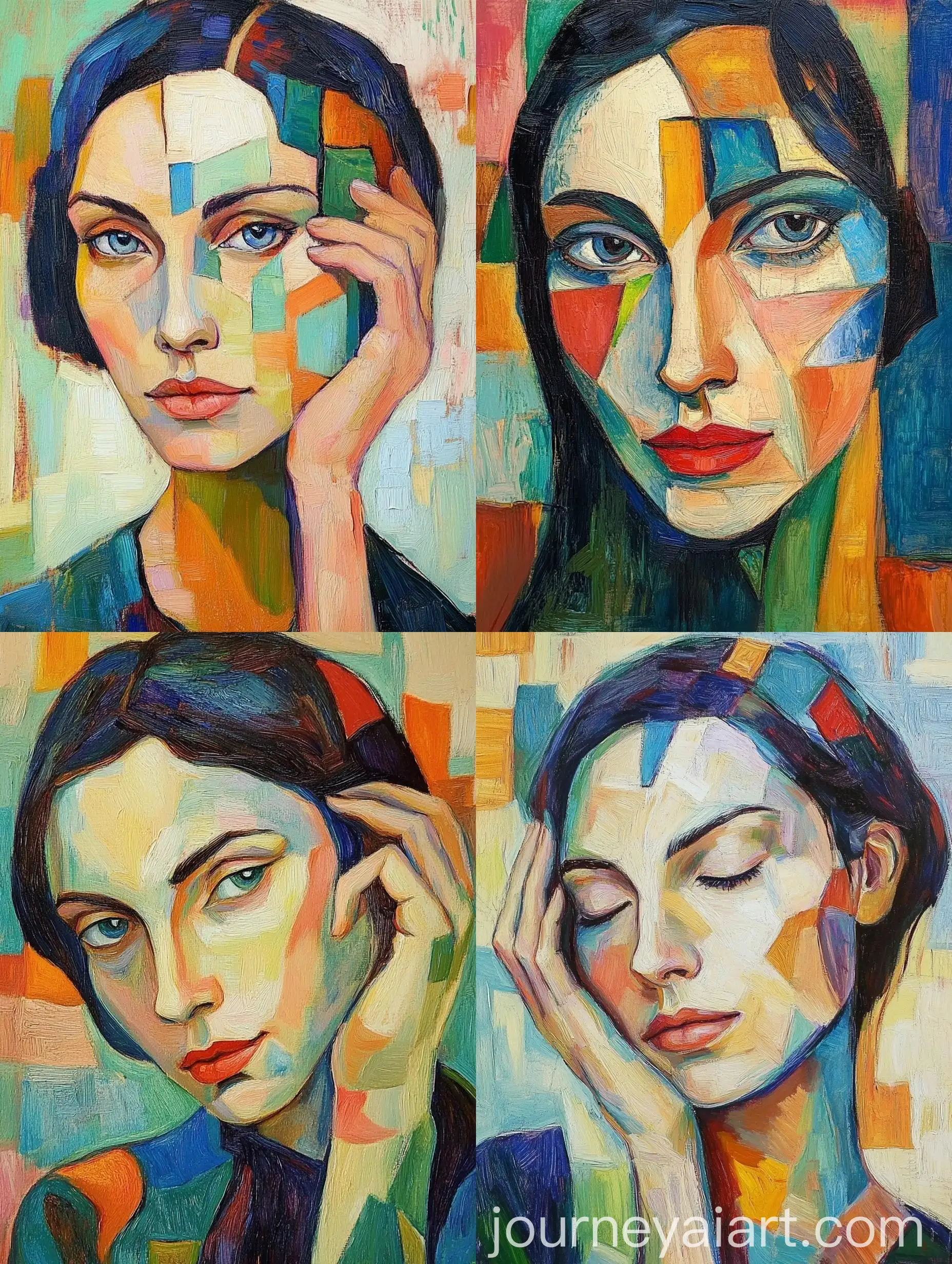 Portrait-of-a-Woman-in-Van-Gogh-and-Picasso-Style-with-Pastel-Colors