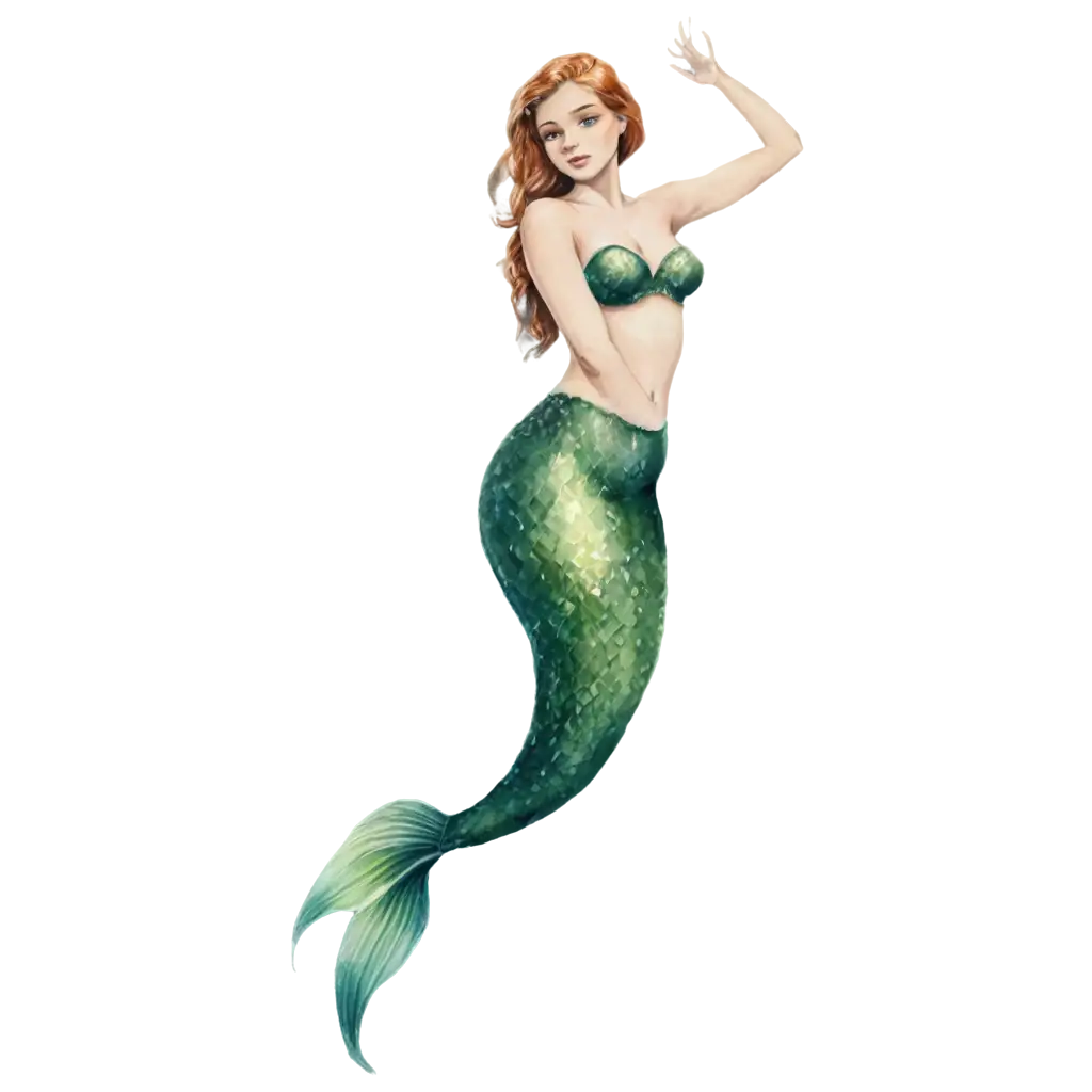 Mermaid in watercolor style