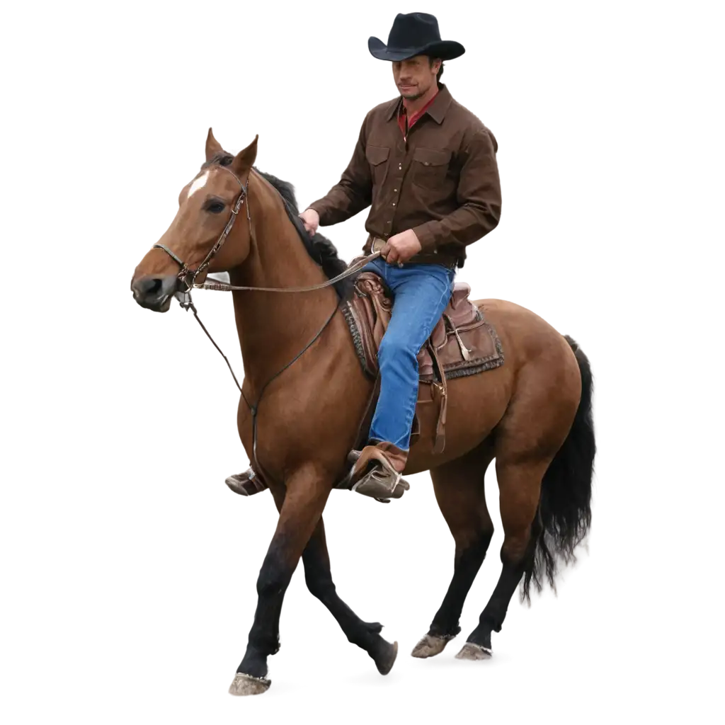 Cowboy-Riding-a-Brown-Horse-PNG-Image-for-Clear-HighQuality-Visuals