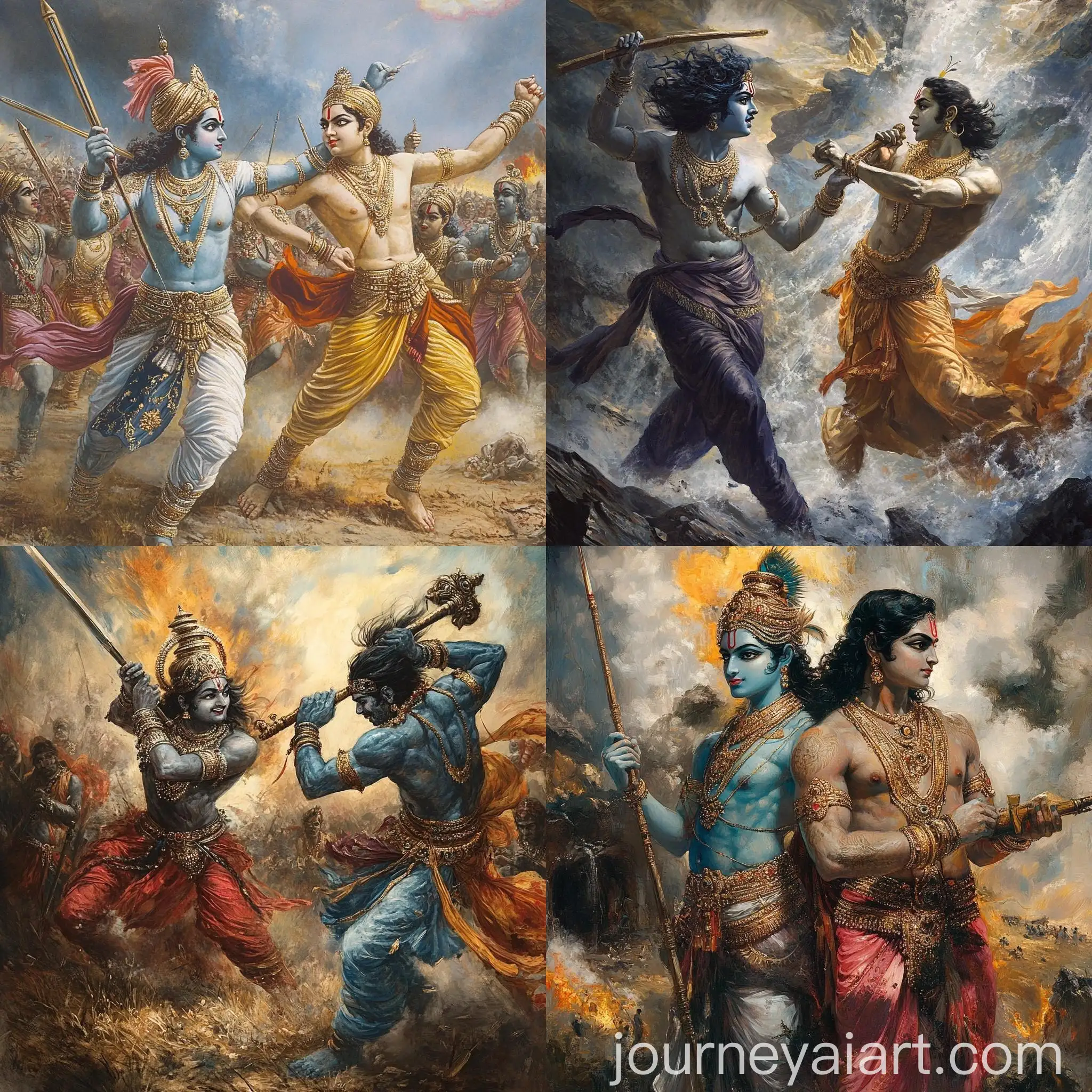 Krishna-and-Arjun-in-Battlefield-Scene