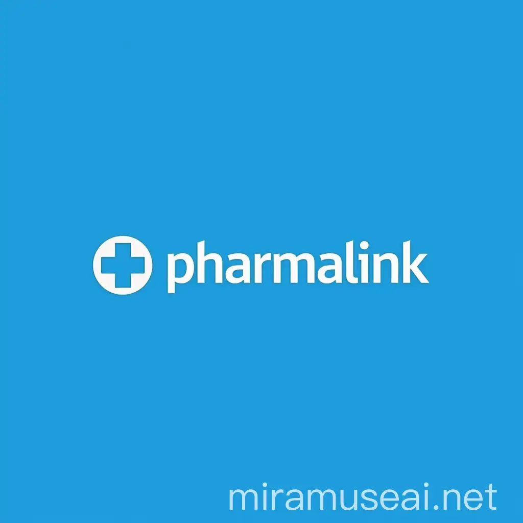 Pharmalink Pharmacy Management System Logo in Blue and White Colors