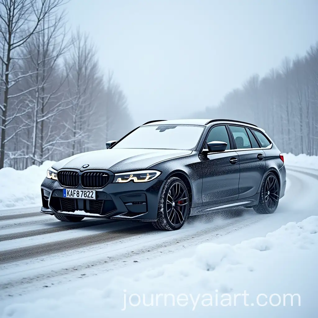 2024-BMW-M3-Touring-Estate-Car-on-a-Winter-Road-with-Snow-and-Grit
