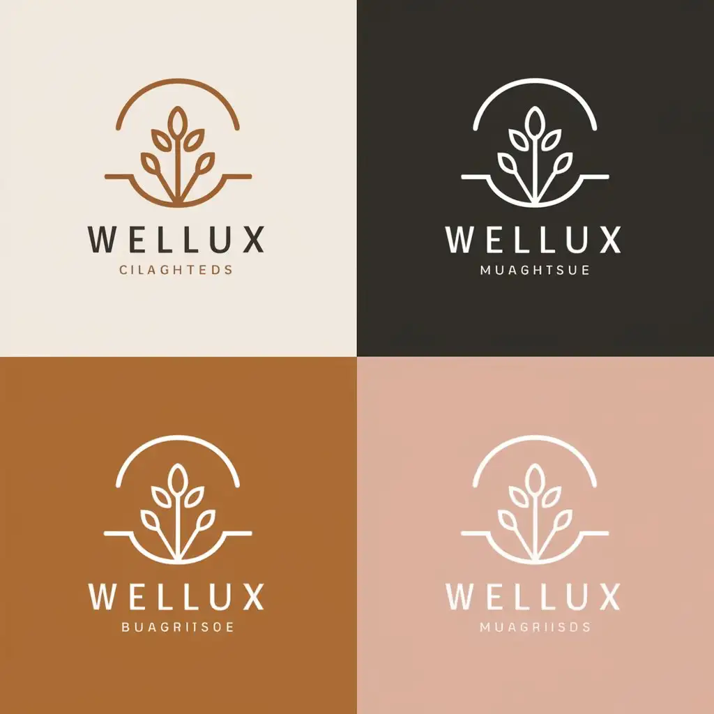 LOGO Design For Wellux Modern Vector Logo with Flowery Business Theme