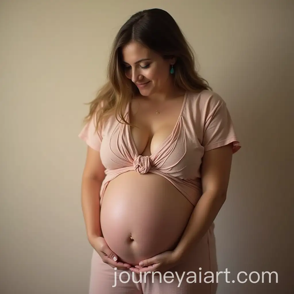 Pregnant-Nomad-in-Traditional-Attire-Under-Desert-Sky