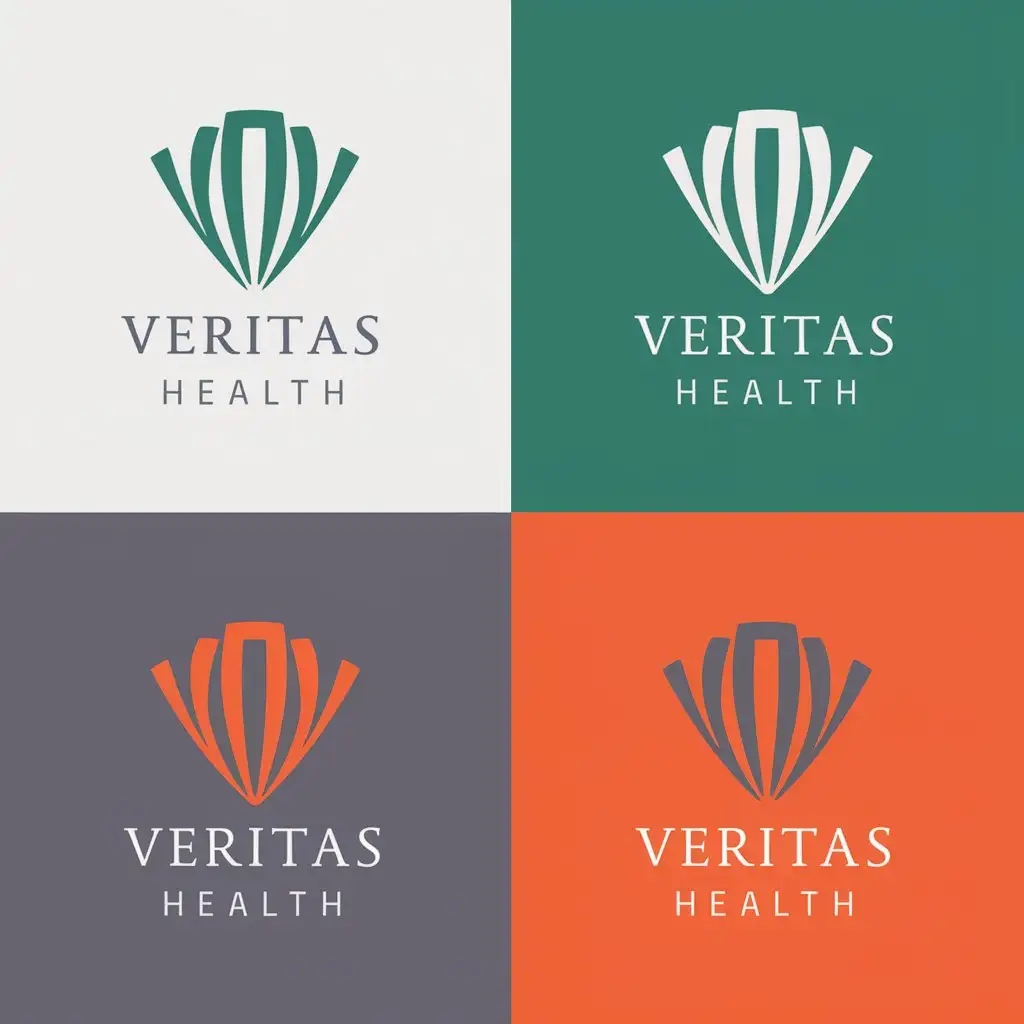 LOGO Design For Veritas Health Modern Financial Symbol in Gradient Colors