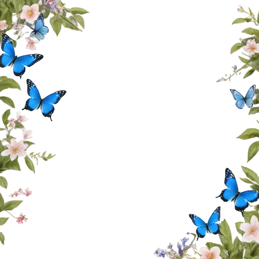 Create-Stunning-Booth-360-Videos-with-Blue-Butterflies-Among-Branches-and-Flowers-PNG-Image