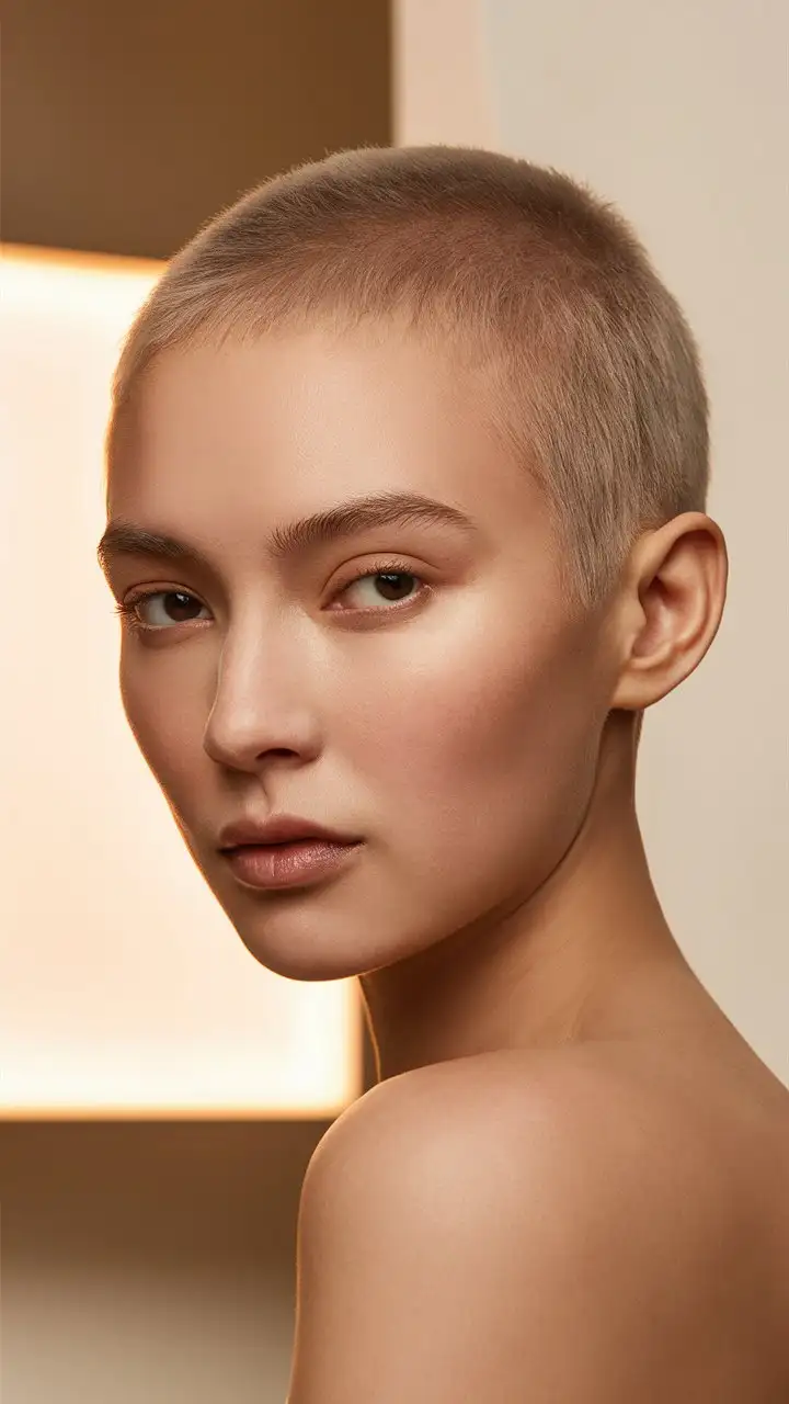 Closeup-Portrait-of-a-Woman-with-Subtle-Buzz-Cut-in-Soft-Natural-Light