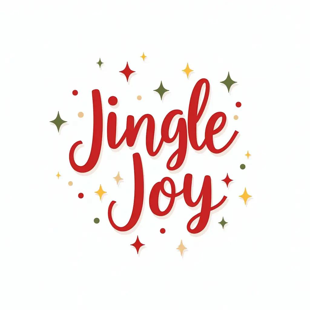 Festive Typography of Jingle Joy on a Crisp White Background