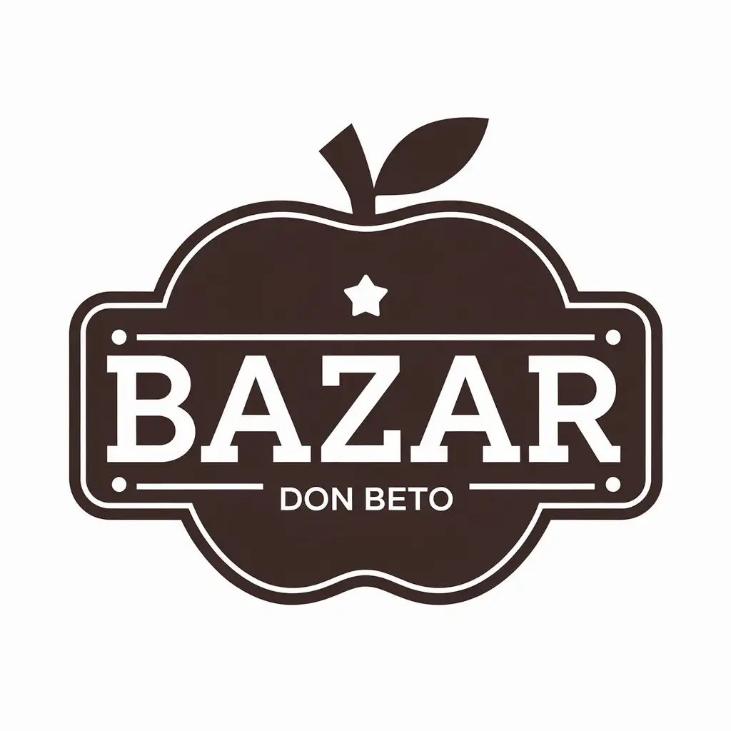 LOGO Design for Bazar Don Beto Apple Symbol with Clean and Modern Aesthetic