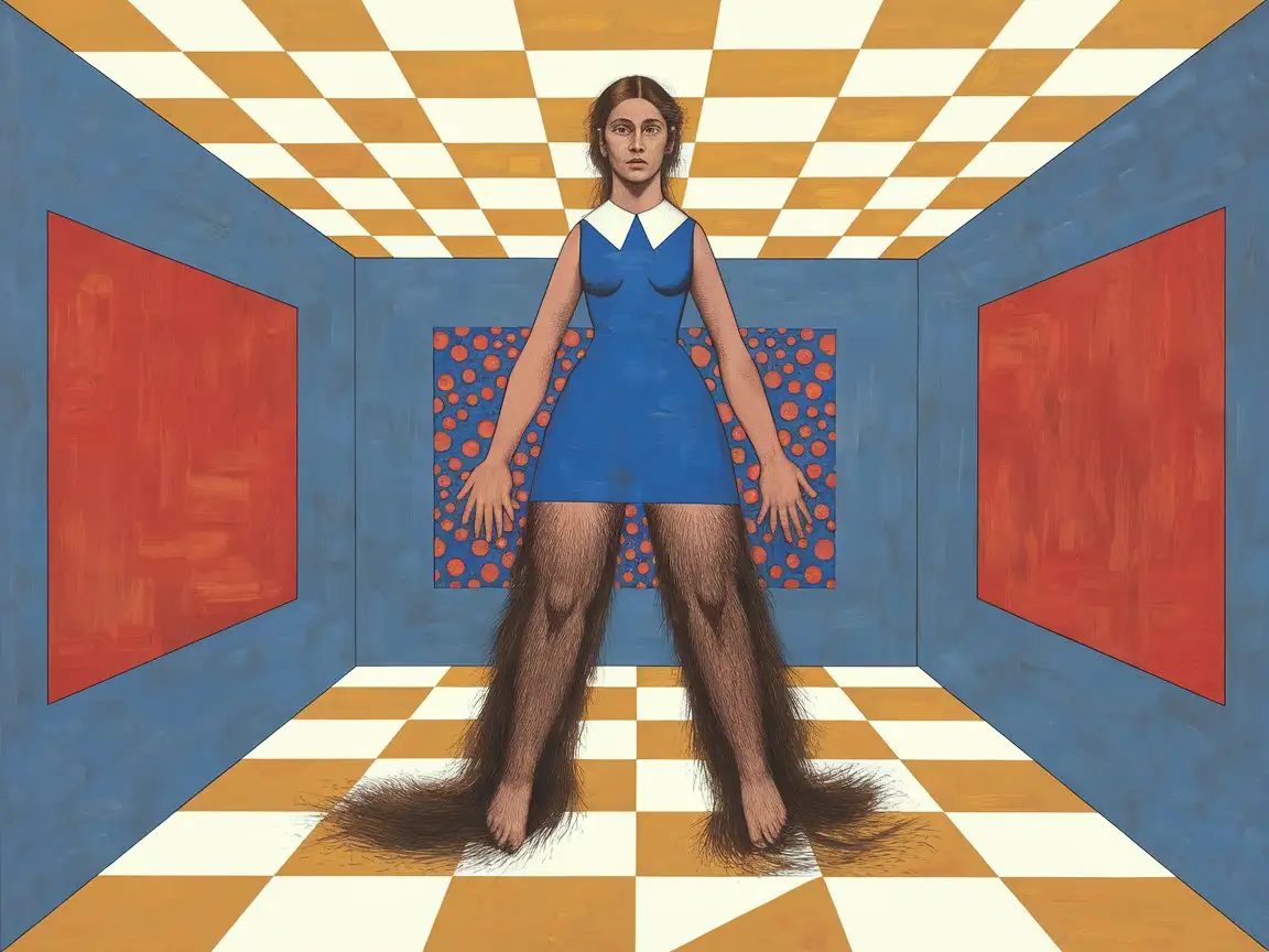 Feminism-Concept-with-Leg-Hair-in-Mondrian-and-Kusama-Style