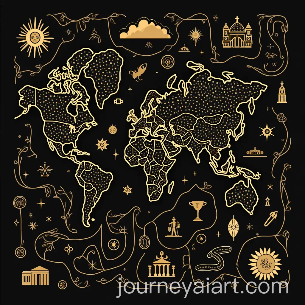 Map-of-ProfessionsAI-Image-Prompt-Expansion-in-a-Black-and-White-Gold-Board-Game