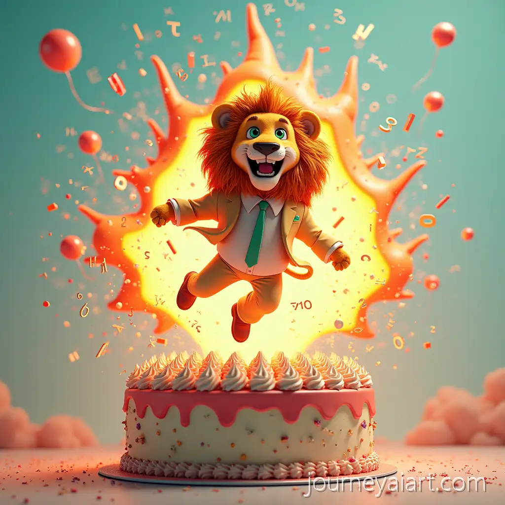 Majestic-Lion-Bursts-from-Colorful-Birthday-Cake-in-Surreal-3D-Render