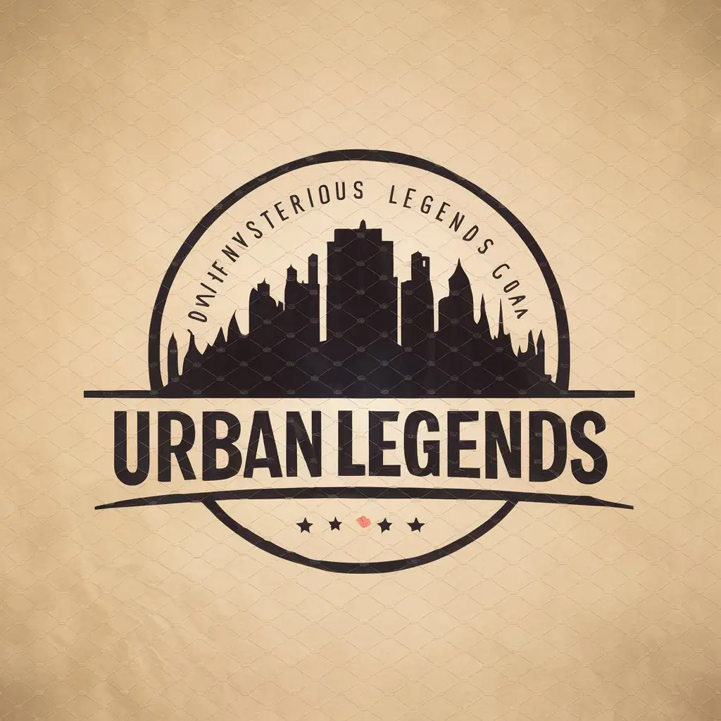 a vector logo design,with the text "Urban Legends", main symbol:mysterious city,Moderate,clear background