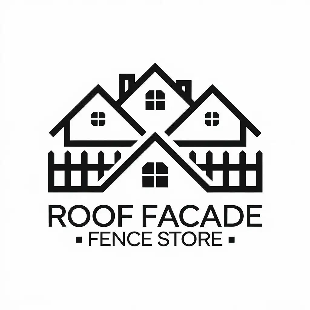 LOGO-Design-for-Roof-Facade-Fence-Store-Modern-Vector-Art-with-Retail-Industry-Appeal