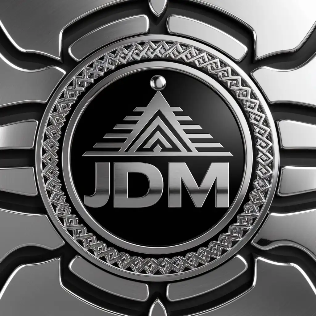 LOGO Design for JDM Intricately Engraved Chrome Khanda with Pyramid and Ball