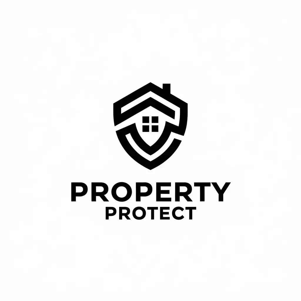 LOGO Design for Property Protect Home Shield Symbol with Minimalistic Style and Clear Background