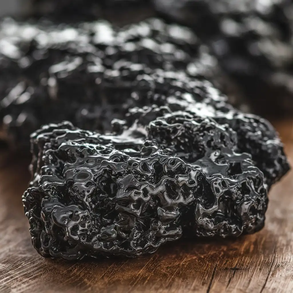 Raw-Carbon-CloseUp-Detailed-Texture-on-Wooden-Table