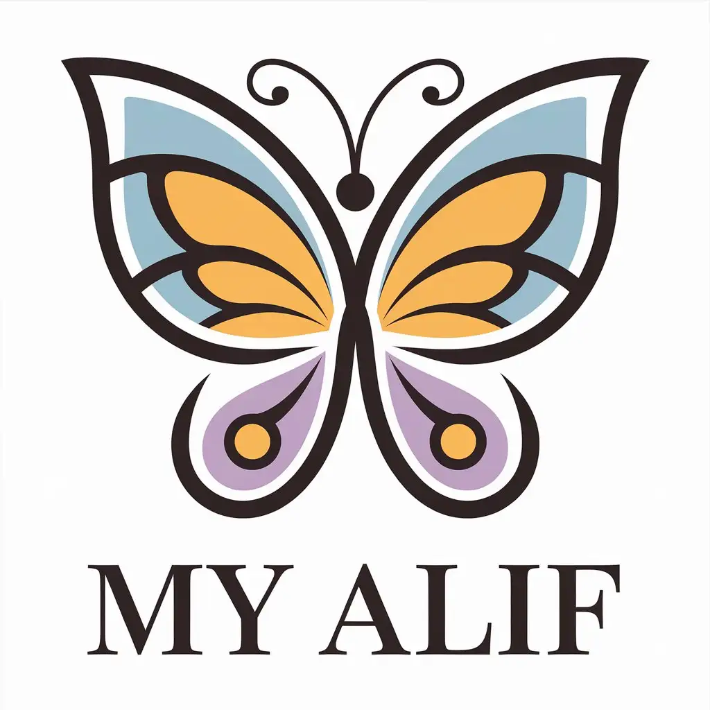 LOGO Design for My Alif Butterfly Symbol in Modern Style for Home Family Industry